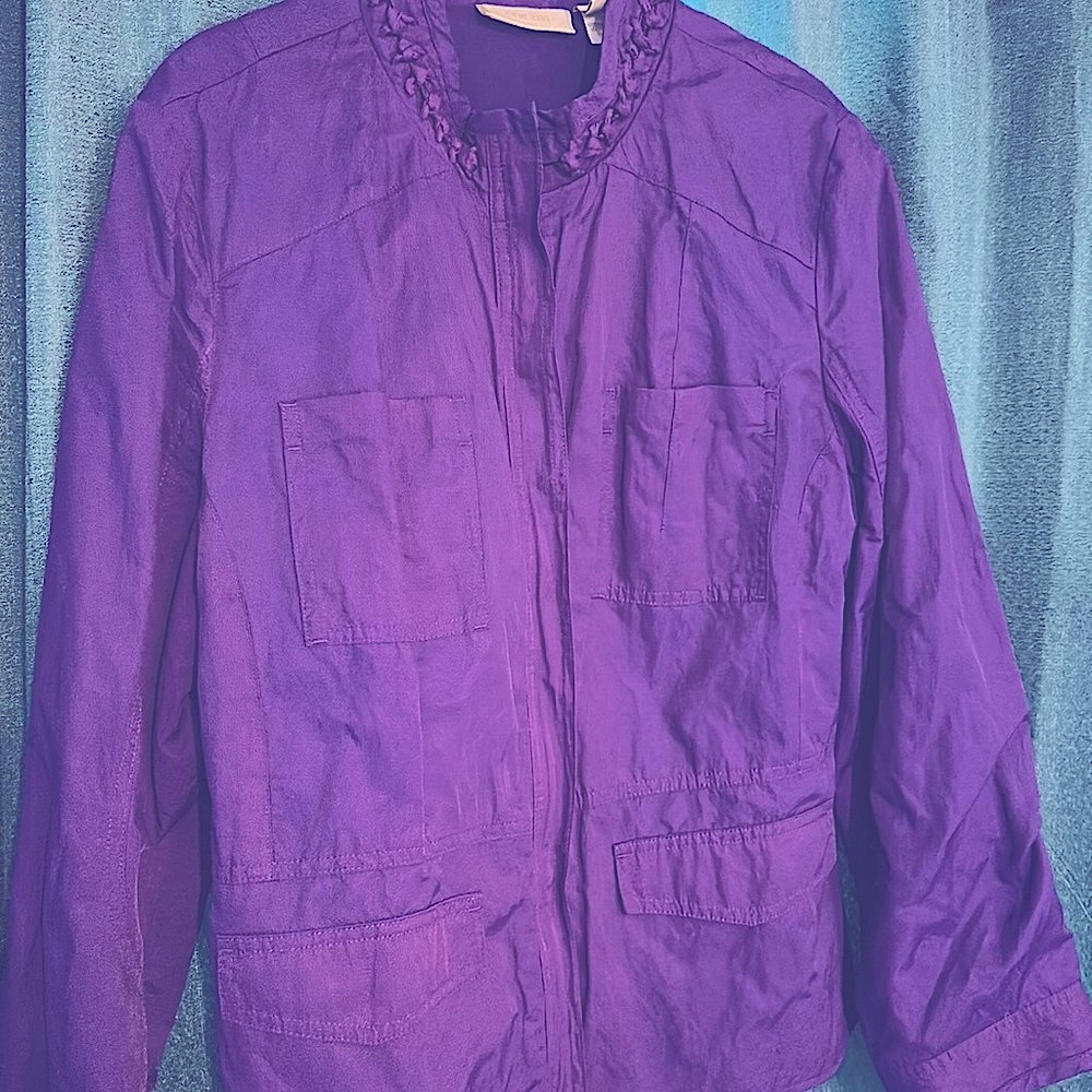 Women’s Chicos jacket size 2 (12-14) Purple zip up - Picture 12 of 15
